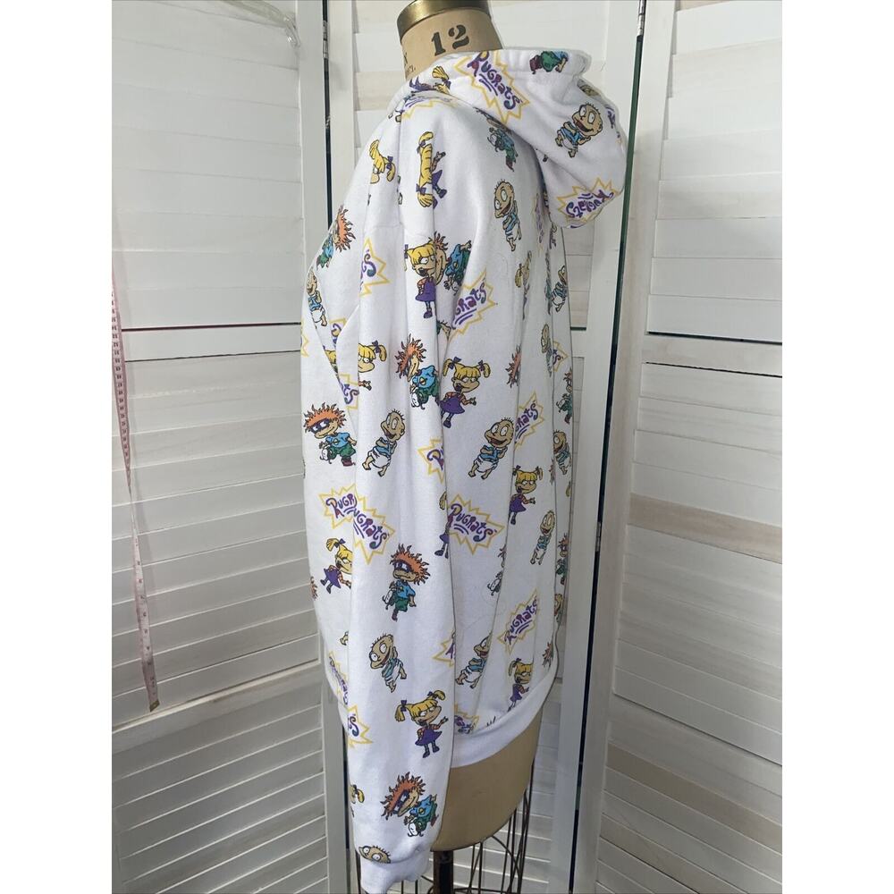 Nickelodeon White Rug Rats Hoodie Size Medium Front Pockets - Picture 2 of 7